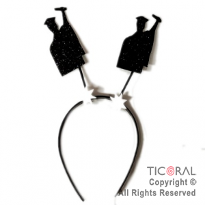 VINCHA EGRESADOS NEGRO GIBREADO x 1